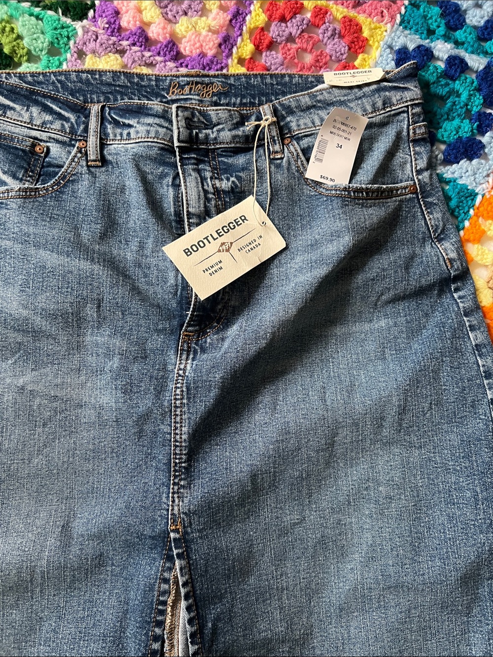 WoMen's Blue Denim Jean Maxi skirt